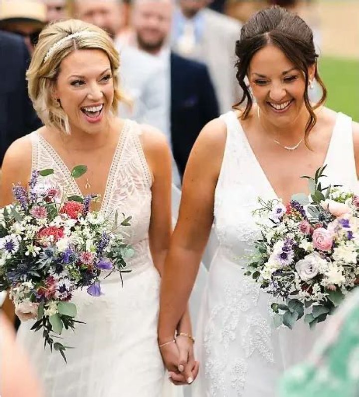 
Katie Mcgarvey And Partner Mhairi Black Sparkle In Wedding Dresses, See The Photos 