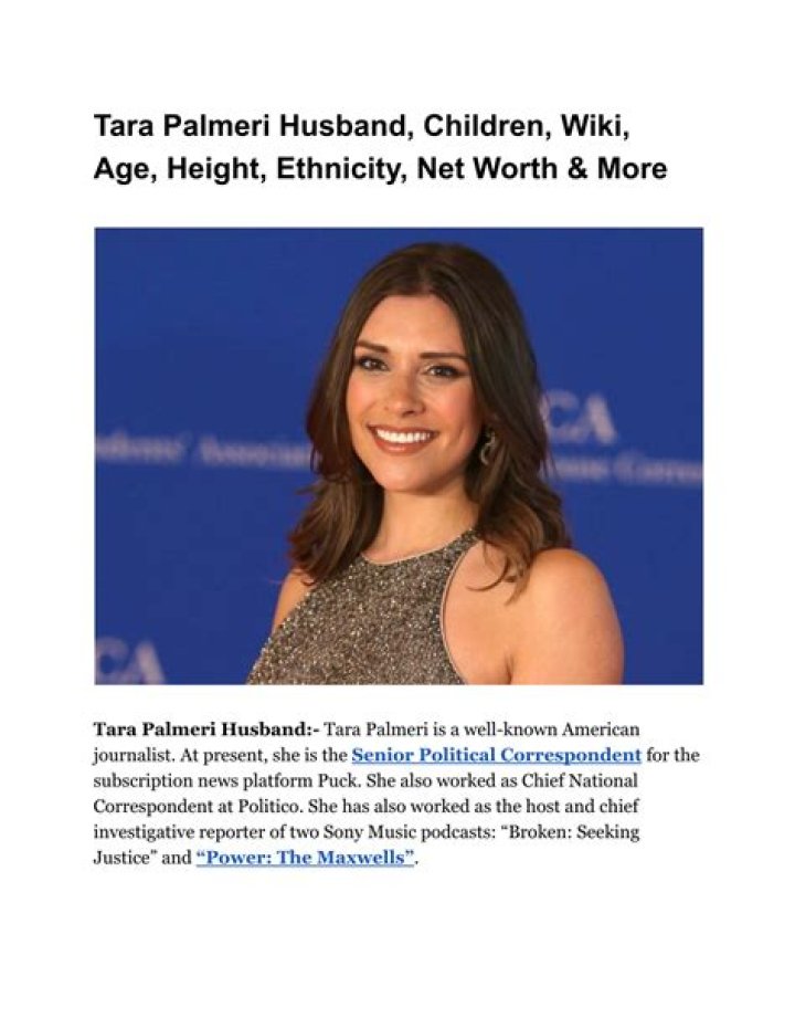 Tara Palmeri Height, Weight, Net Worth, Age, Birthday, Wikipedia, Who, Instagram, Biography